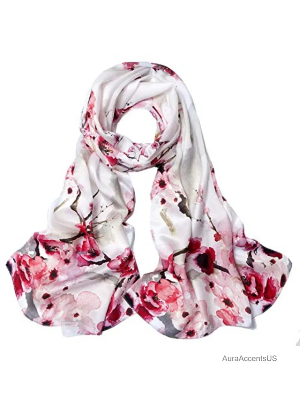 100% Silk Long Oblong Shawls Scarf with Gift Packed